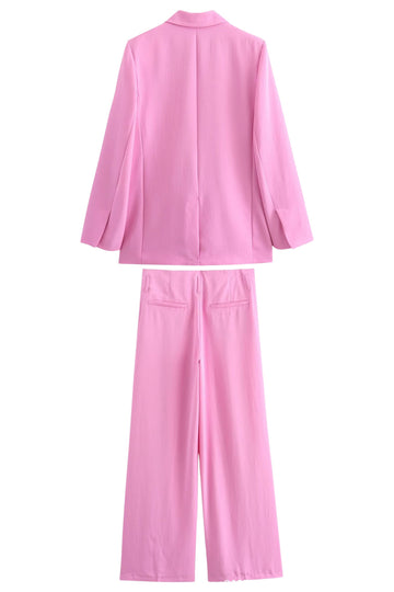 Pink 2 Piece Notched Lapel Women Prom Suits